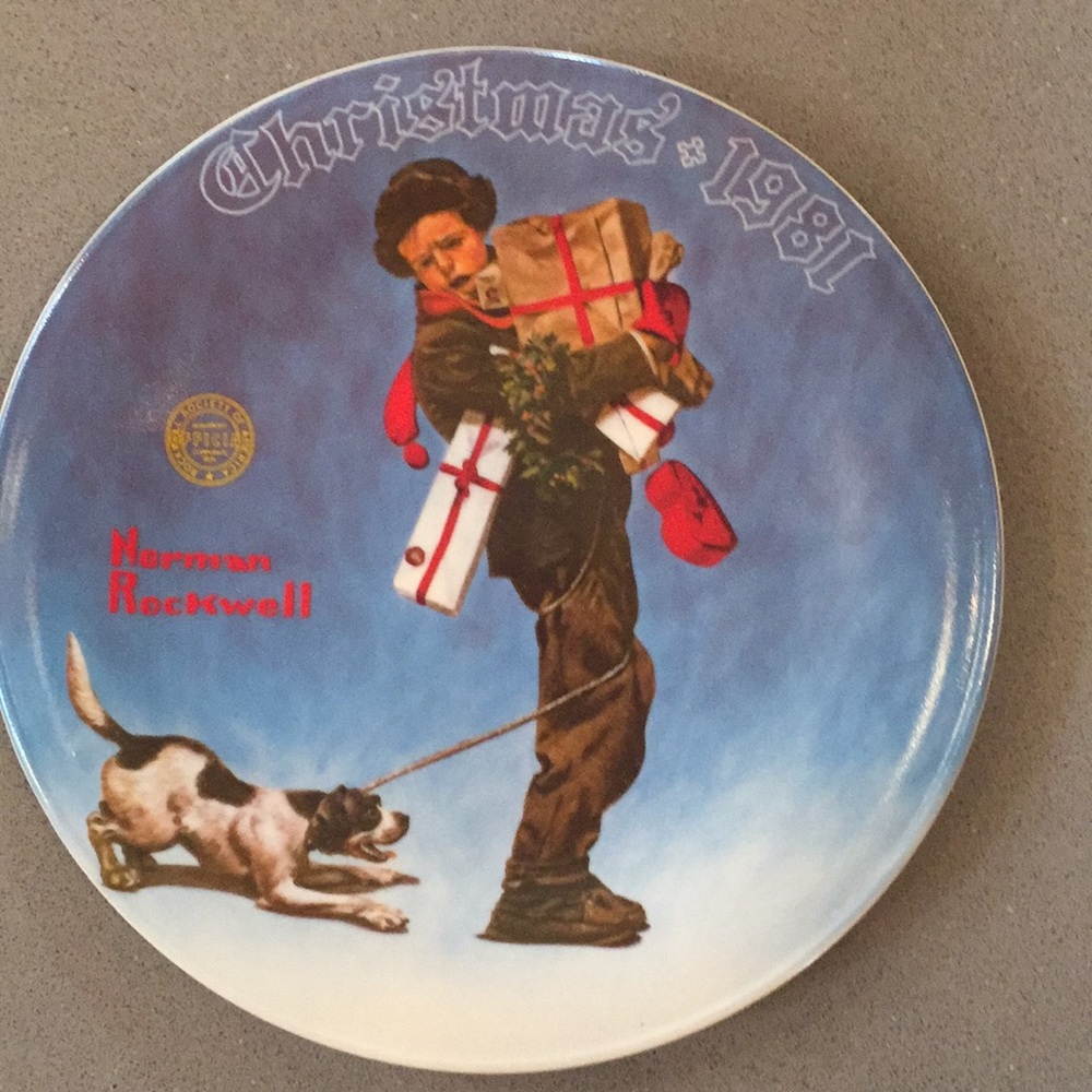 Norman Rockwell plate “Scotty Plays Santa” 1981